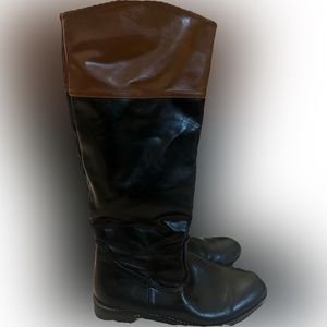 Tall 2 tone side zip boots